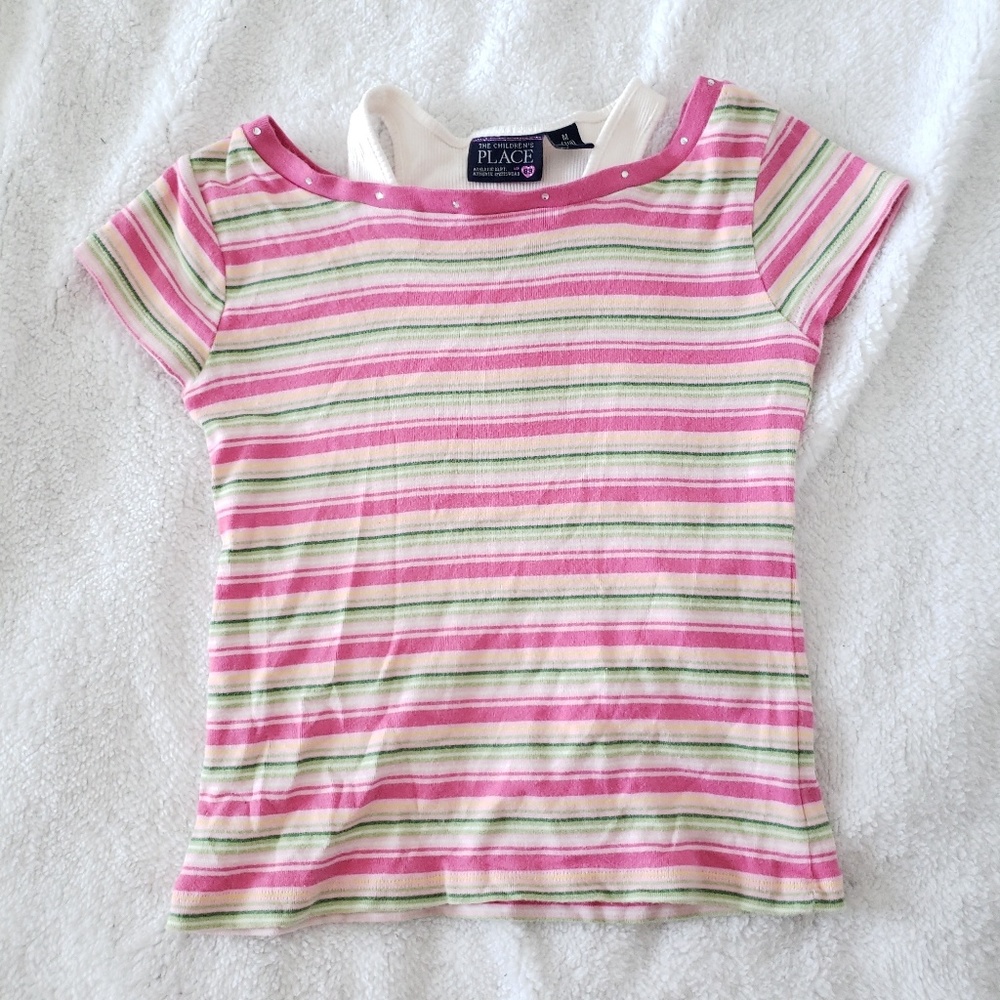 Children's Place Striped Short Sleeve Shirt size M